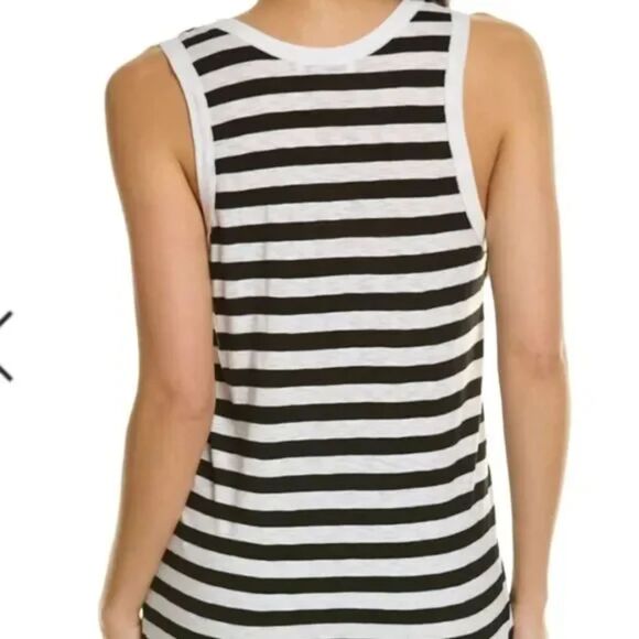 Michael Stars Striped Tank In Black and White | Size S - Picture 2 of 10